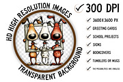 Christmas Whimsical Dogs Clipart, an Illustration by Craft Nest (Thumbnail 2 of 8)