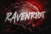 RAVENRIOT – Bold Brush Script Font, a Blackletter Font by Brainwave (Thumbnail 1 of 3)