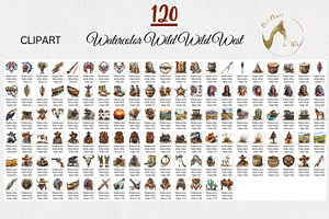 Watercolor Wild Wild West Clipart