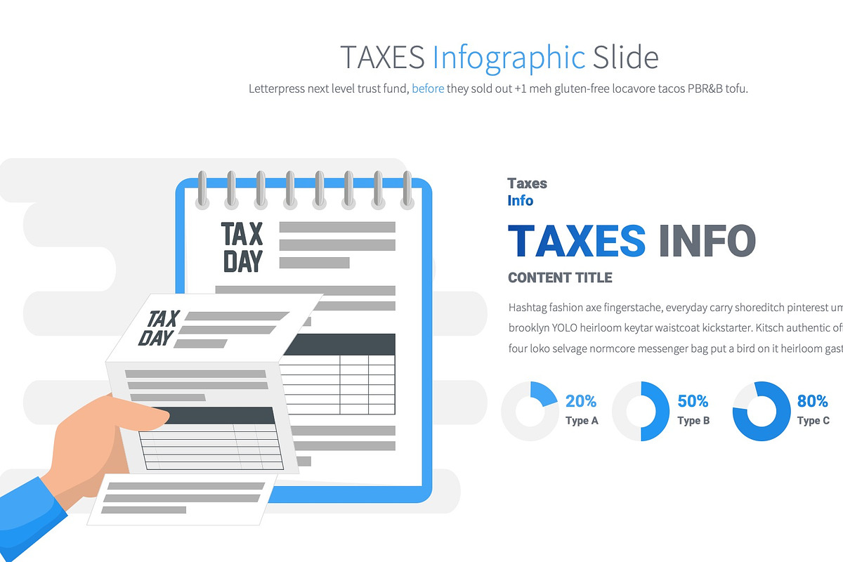 TAXES PowerPoint Infographics Slides, a Presentation Template by Pulsecolor