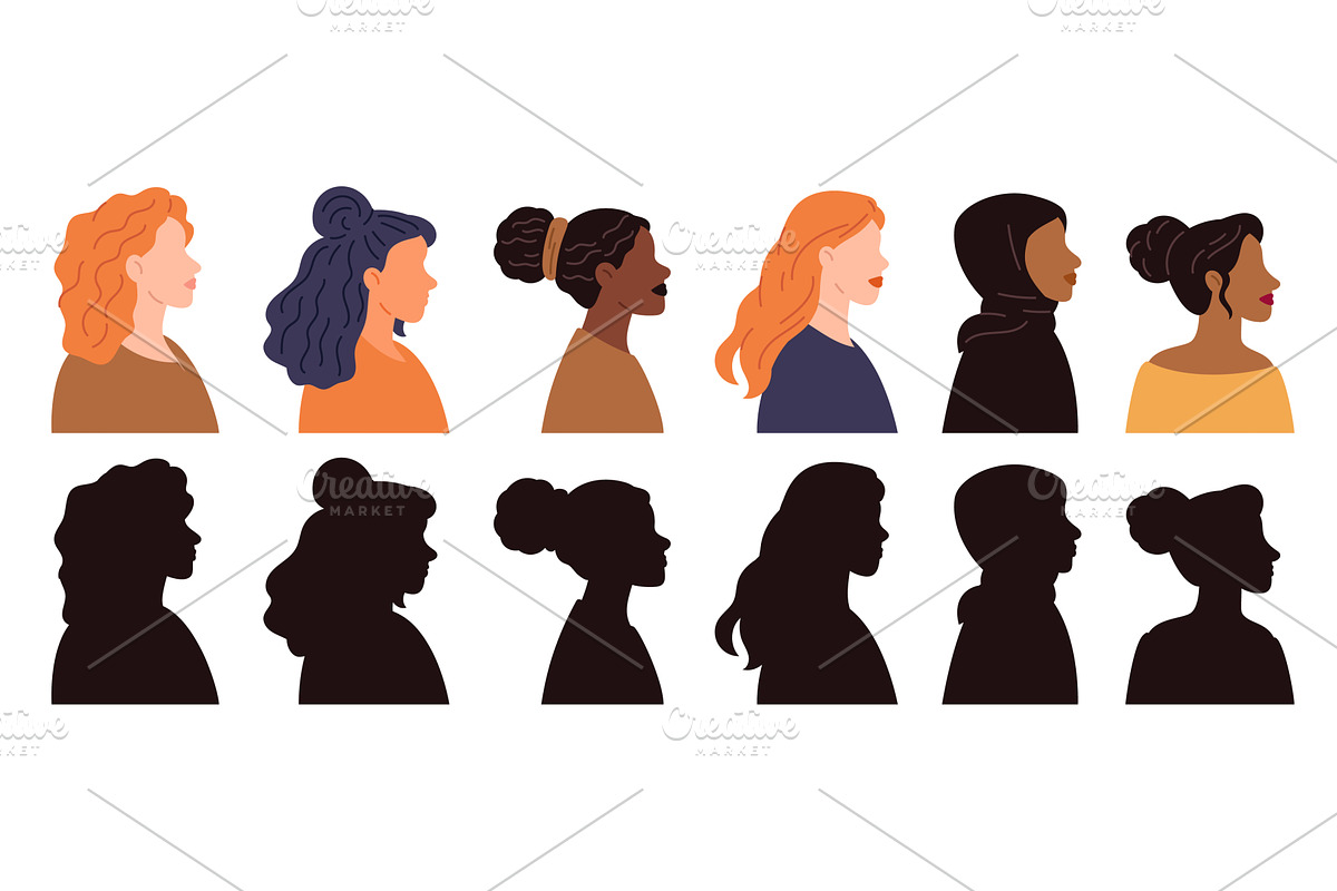 Multinational women faces. Different, a Person Illustration by Vectorbuum