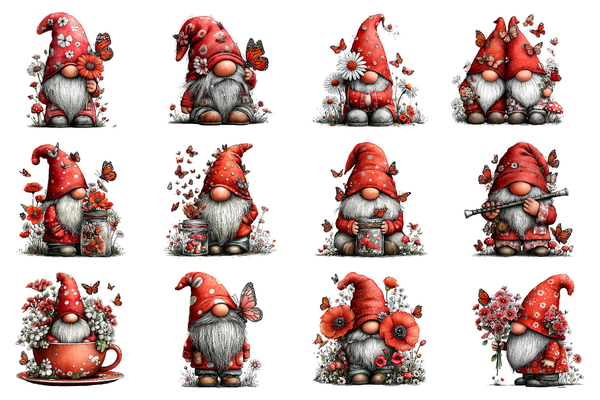 Whimsical Spring Gnome Butterflies, an Illustration by Dream Creation (Photo 5 of 7)
