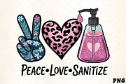 Peace love sanitize leopard heart pe, an Illustration by CrexoraLab (Thumbnail 1 of 4)