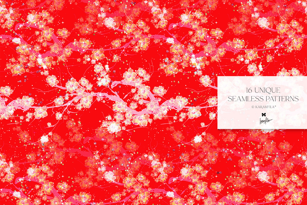 Japanese Cranes Seamless Patterns, a Pattern Graphic by KaramfilaS (Photo 6 of 19)