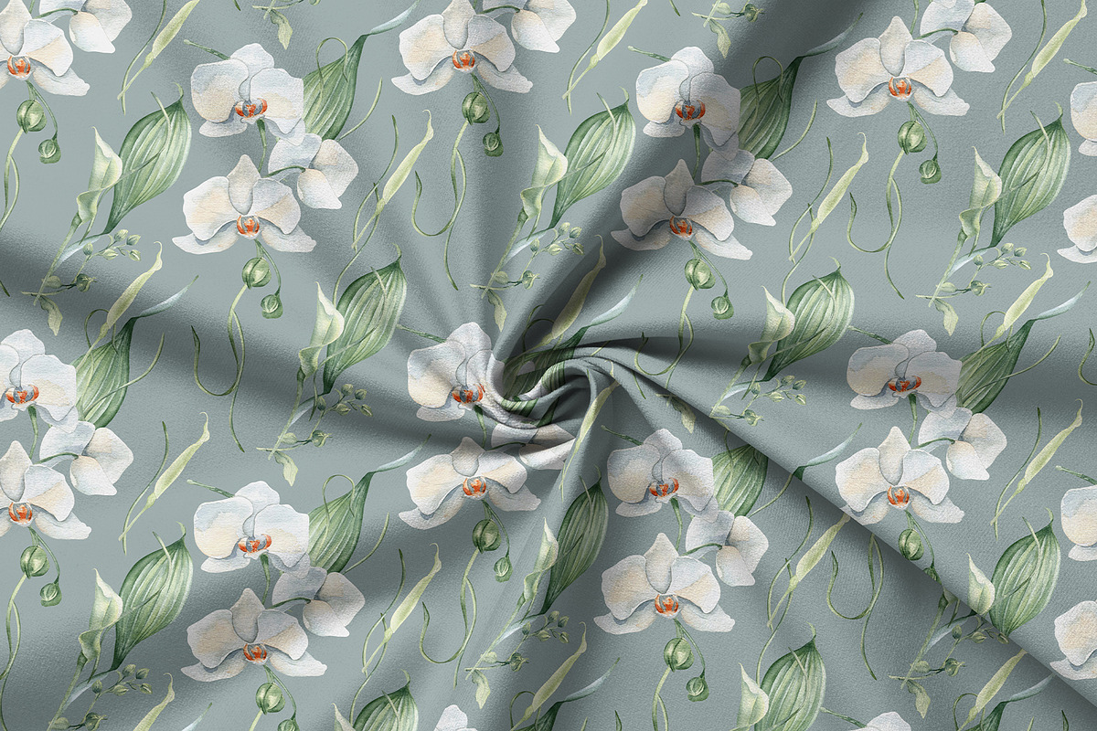 White flowers greenery watercolor, an Illustration by Kate Lanbina (Photo 12 of 16)
