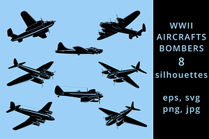 WWII Bombers Silhouettes