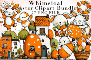 Whimsical Easter Clipart Bundle, an Illustration by Libby Wishes