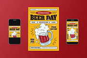 Yellow International Beer Day Flyer, a Flyer Template by Aiyari Graphic (Thumbnail 1 of 3)