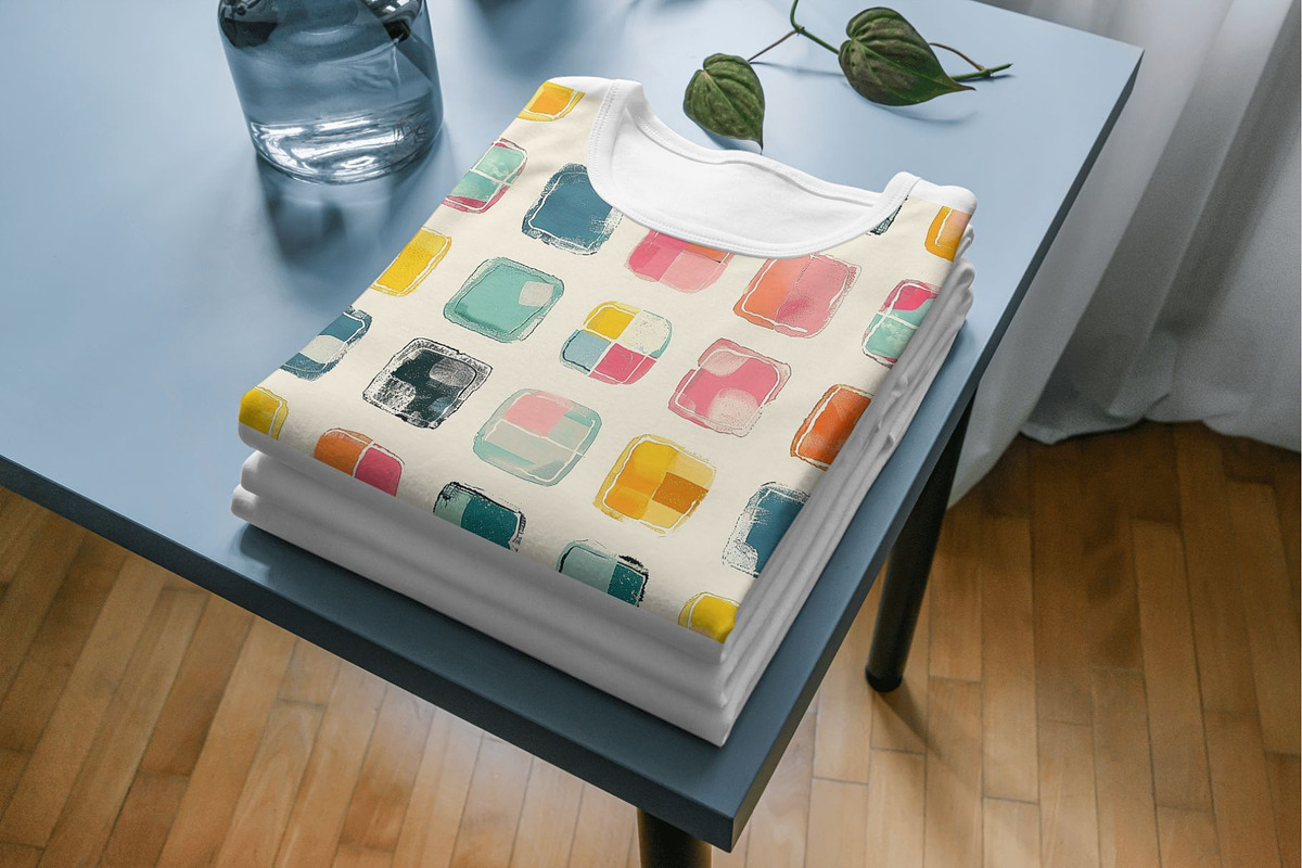 12 Color Blocks Seamless Patterns, a Pattern Graphic by Inknfolly