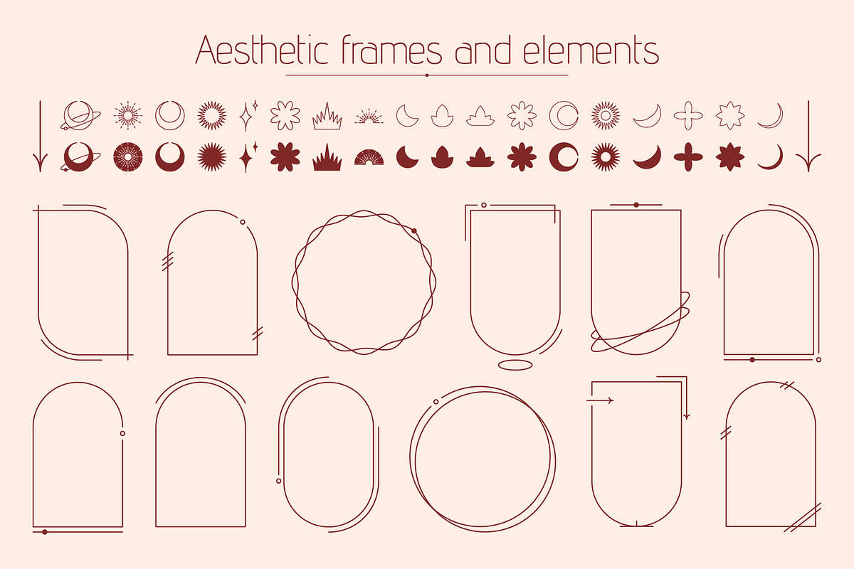 Retro geometric frames and shapes., a Decorative Illustration by AleksAbramova (Photo 1 of 9)