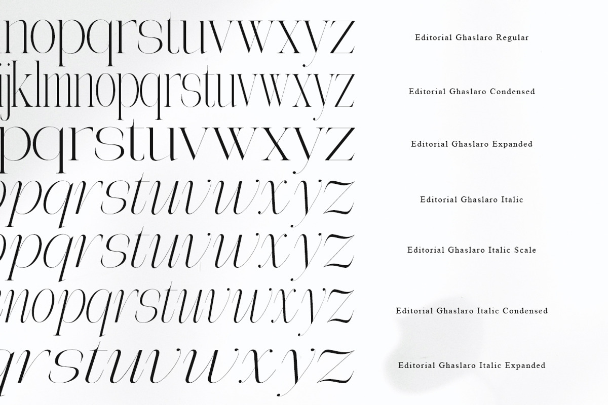 Editorial Ghaslaro | 7 Font Style, a Serif Font by IM Studio (Photo 12 of 12)