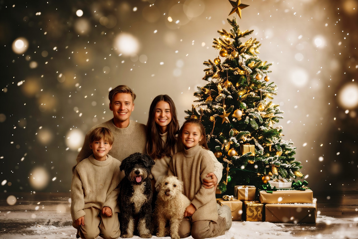 Falling Snow Christmas Tree Backdrop, a Background Photo by Winwin Design Art (Photo 1 of 2)