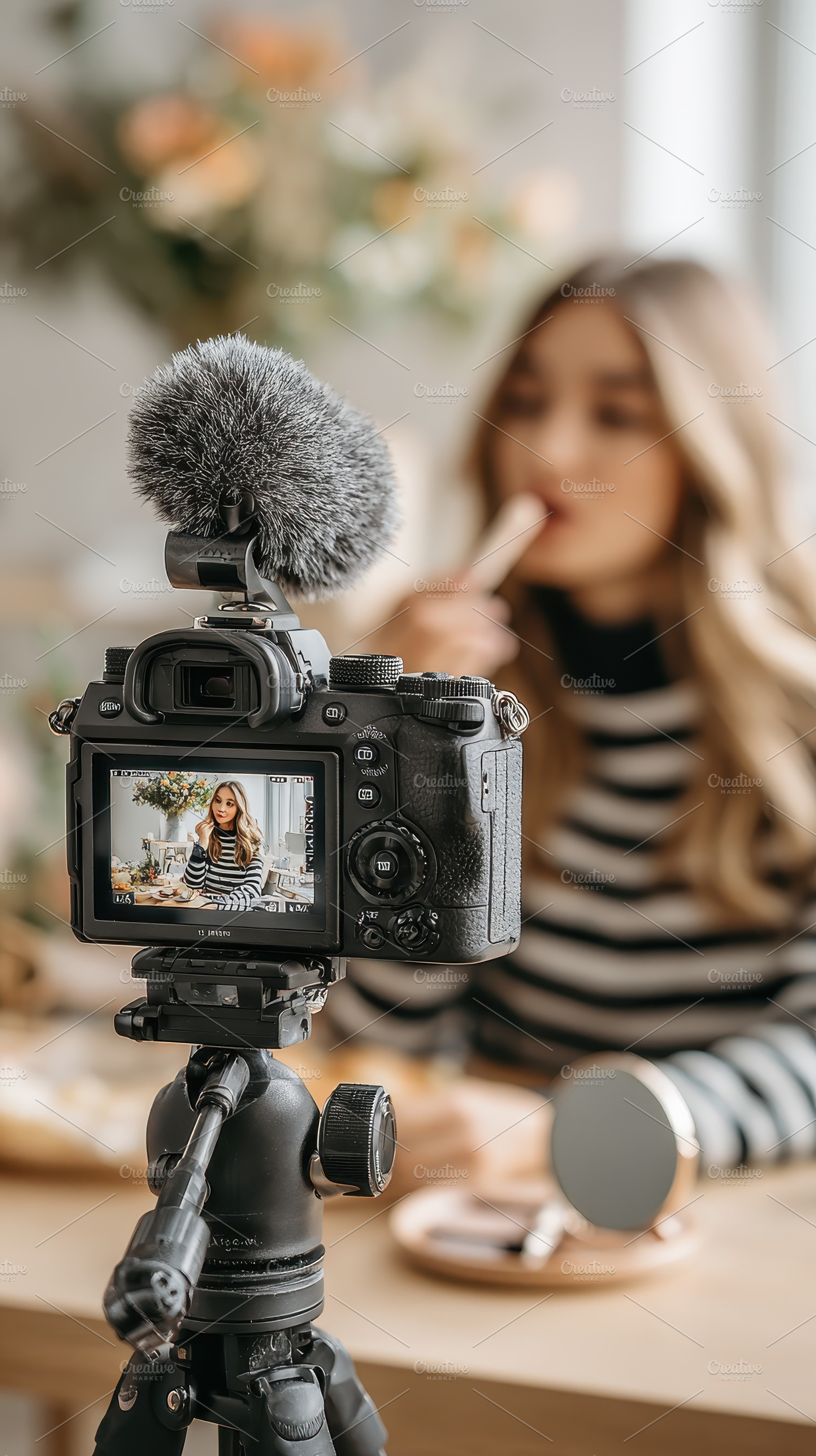 Beauty Vlogger Recording Makeup Tuto, a Photo by Pixeness Studio