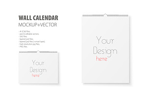 Simple Wall Calendar Mockups.