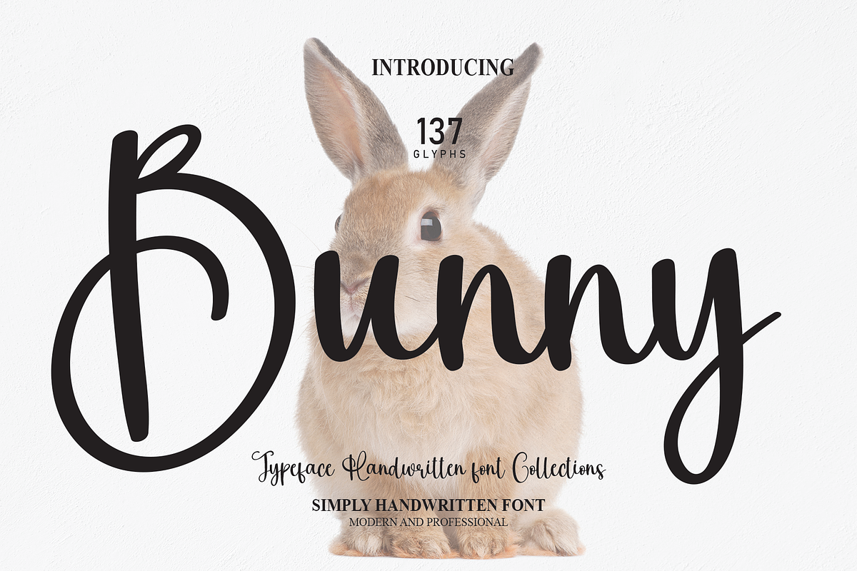 Bunny | Script Font, a Script Font by Scratchones (Photo 1 of 8)