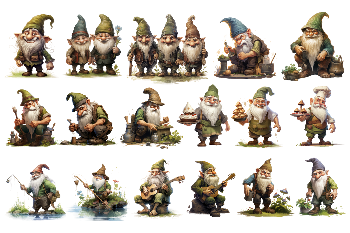 Vintage Happy Gnomes Sublimation, an Object Illustration by Digital Xpress (Photo 4 of 4)