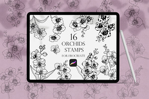 Orchids Procreate Stamps