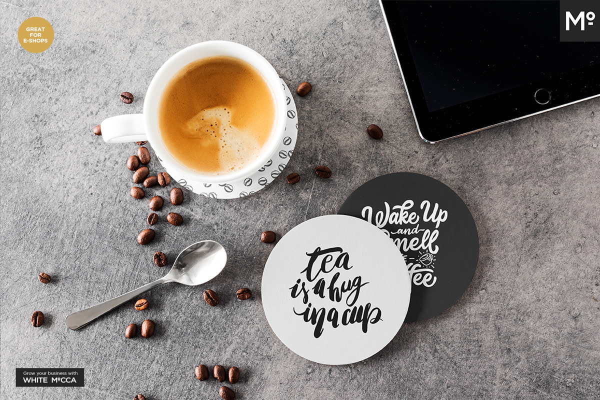 Round Coasters Mock-ups Set, a Cups & Container Mockup by Mocca Mockups Store (Photo 10 of 24)