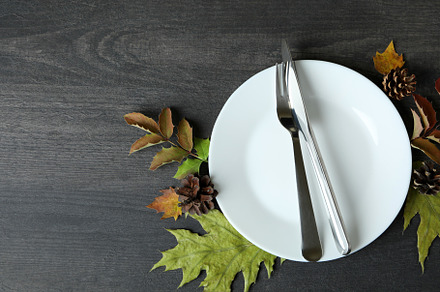 Happy Thanksgiving Day composition on dark wooden background, a Food & Drink Photo by AtlasStudio PRO