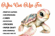 Summer Sea Turtle Clipart, an Illustration by CreationArt (Thumbnail 2 of 7)