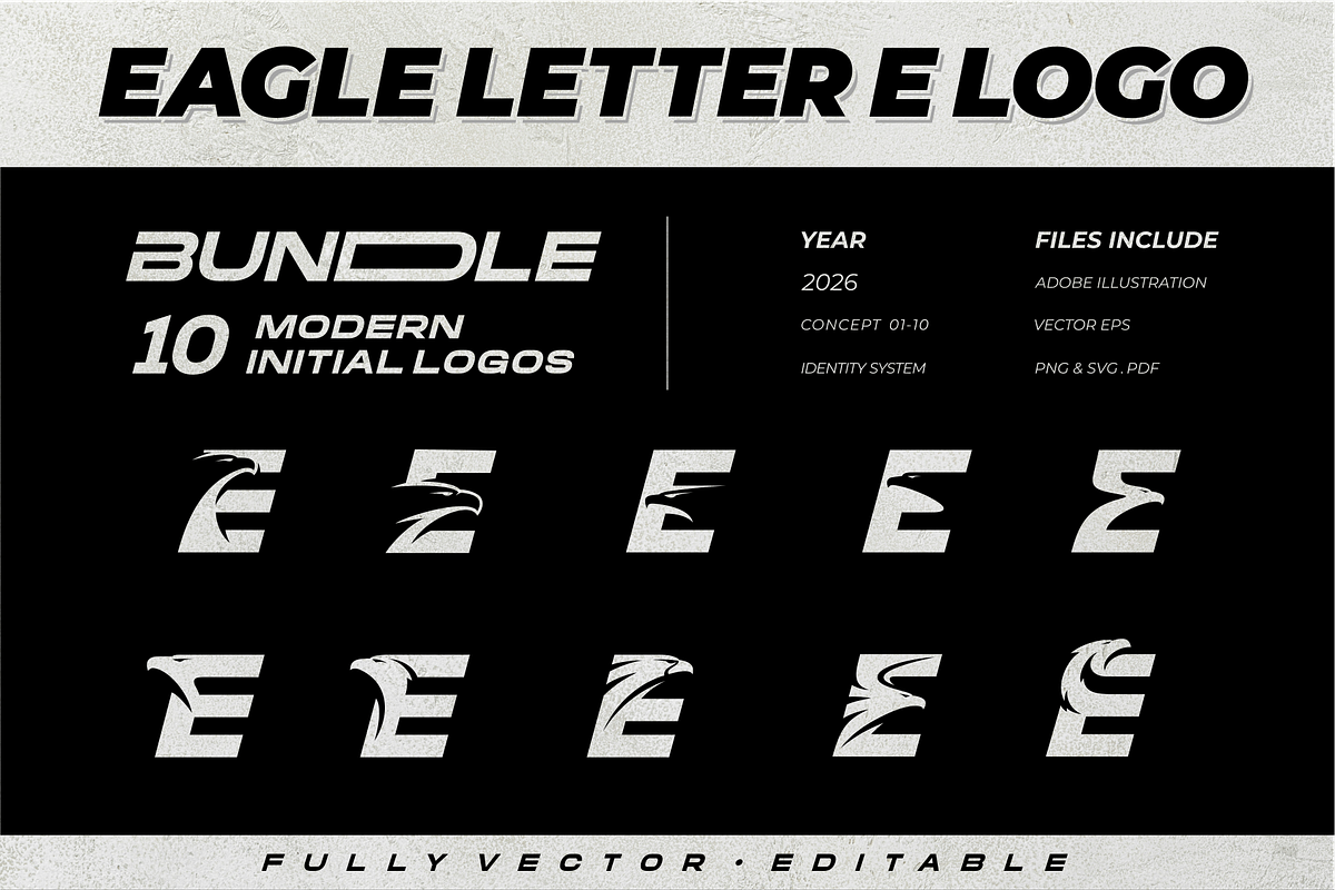 Eagle Letter E Logo Bundle, a Branding & Logo Template by VectorCrow (Photo 1 of 16)