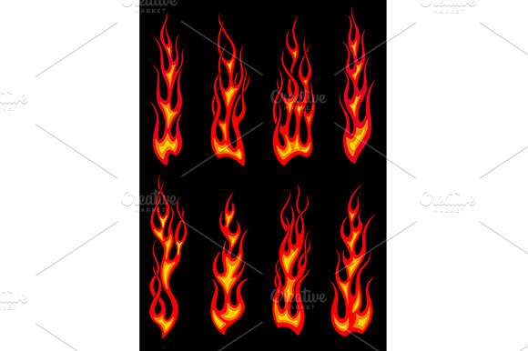 Tribal red flames icons preview 2