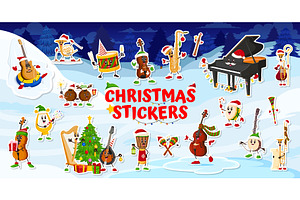 Cartoon Christmas music instruments, an Illustration by Buch&Bee
