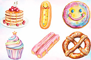 Watercolor Junk Food Clipart Bundle, a Food Illustration by Canvas Craft (Thumbnail 3 of 3)