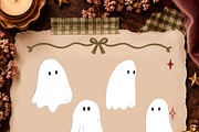hand drawn Ghost Halloween Clipart, a Seasonal Illustration by Katie Lisker (Thumbnail 2 of 3)