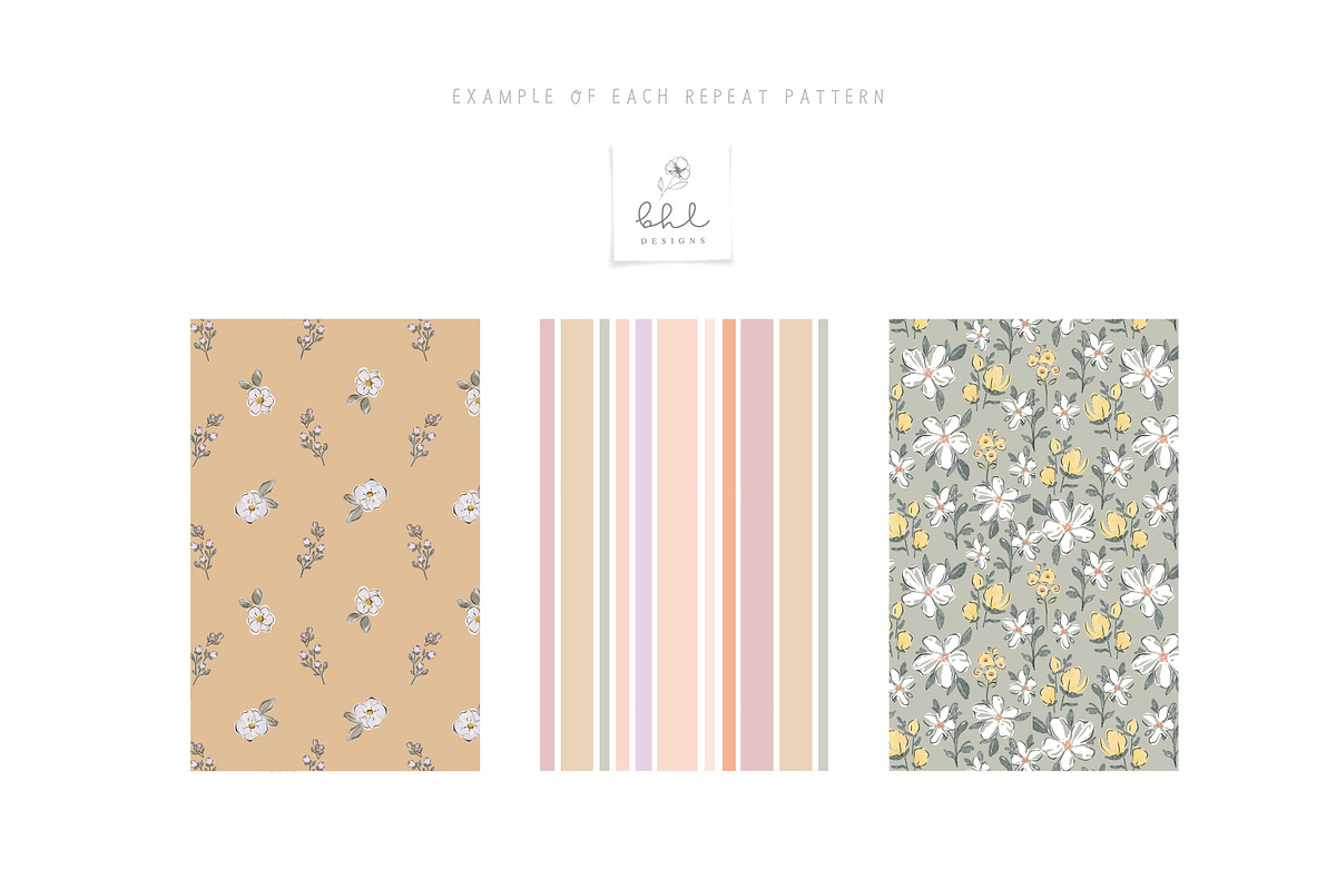 Watercolour Floral Seamless Patterns, a Pattern Graphic by bhldesigns (Photo 8 of 10)