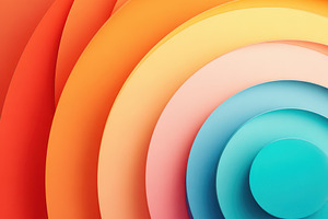 Vibrant Gradient Layered Circles, an Abstract Photo by AlyaAnd