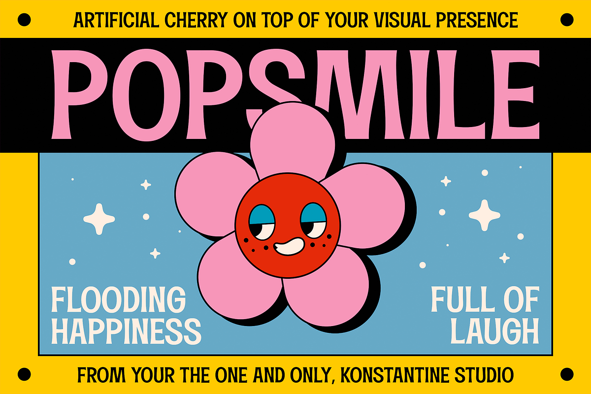 Popsmile - Retro Pop Fonts, a Serif Font by Konstantine Studio (Photo 1 of 3)