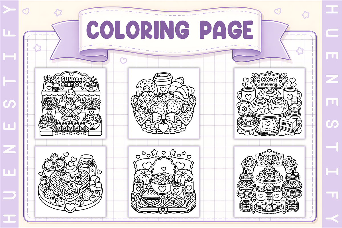 Comfort Food Coloring Book, a Decorative Illustration by HueNestify (Photo 3 of 4)
