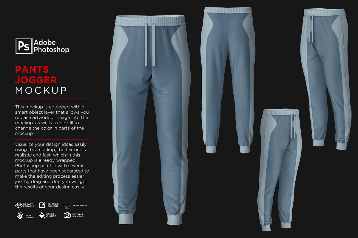 Jogger Pants Sport Mockup, a Shirt Mockup by Nanggroe Scripting (Photo 1 of 9)