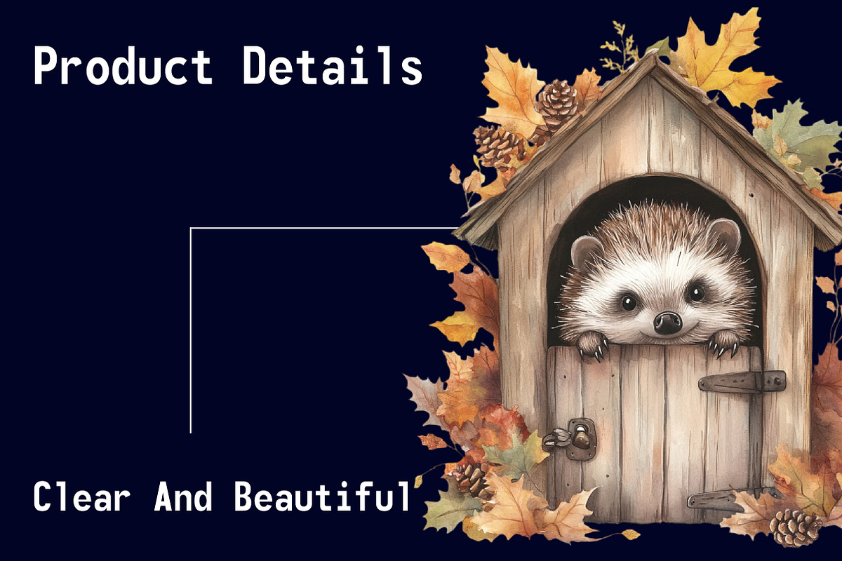 Autumn Hedgehog with House Clipart, an Illustration by CitraGraphics (Photo 5 of 6)