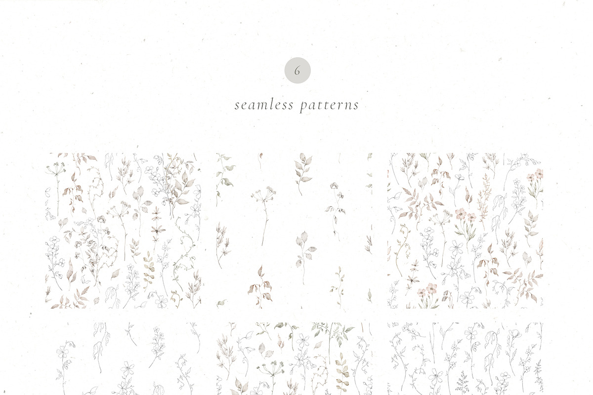 GRACE Floral Watercolor and Line art, a Decorative Illustration by Kreker Kate (Photo 7 of 10)