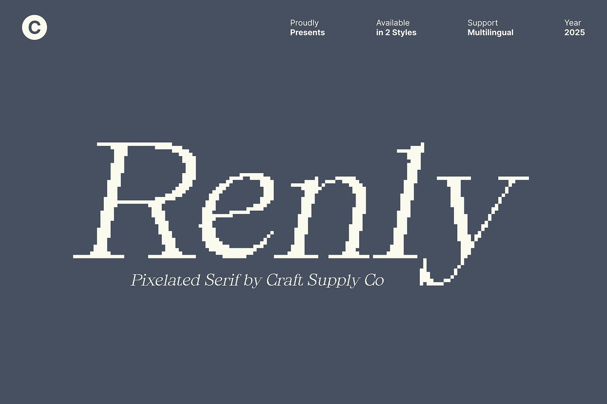 Renly Pixel, a Serif Font by Craft Supply Co. (Photo 1 of 8)