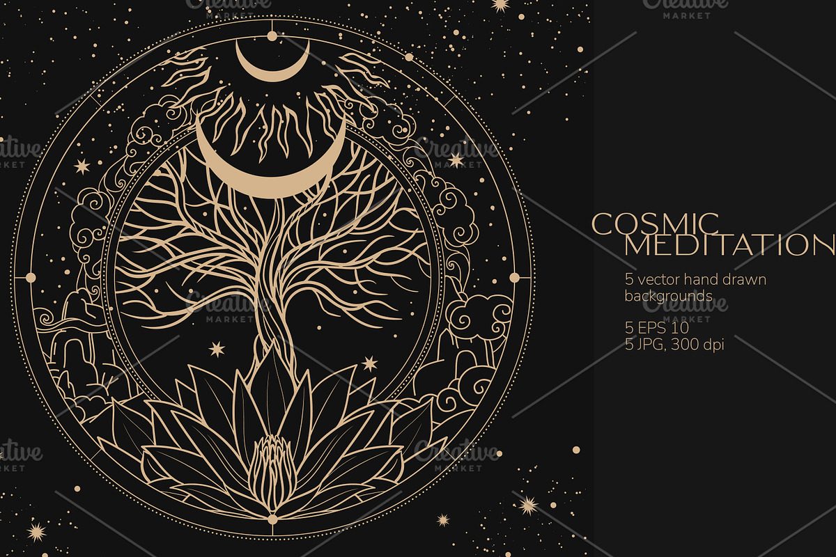 5 Vector space backgrounds, a Background Graphic by Nadia Murash (Photo 5 of 7)