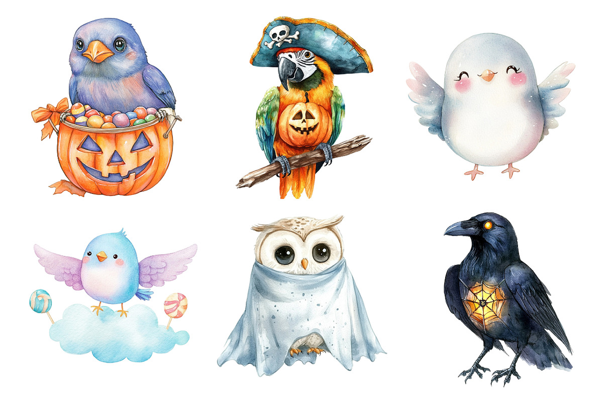 Halloween Birds Clipart, an Illustration by Daily.Designs (Photo 3 of 5)