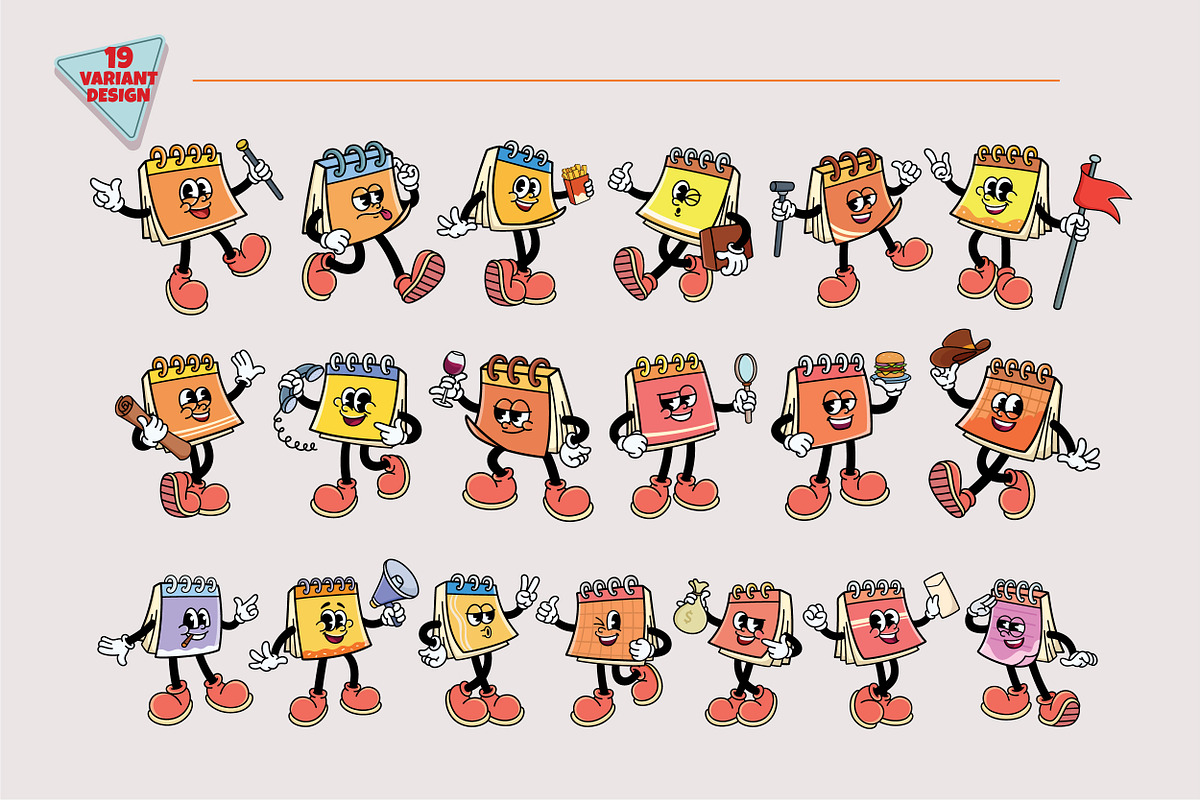 Notepad Mascot Characters, an Object Illustration by Allmostudio (Photo 2 of 5)