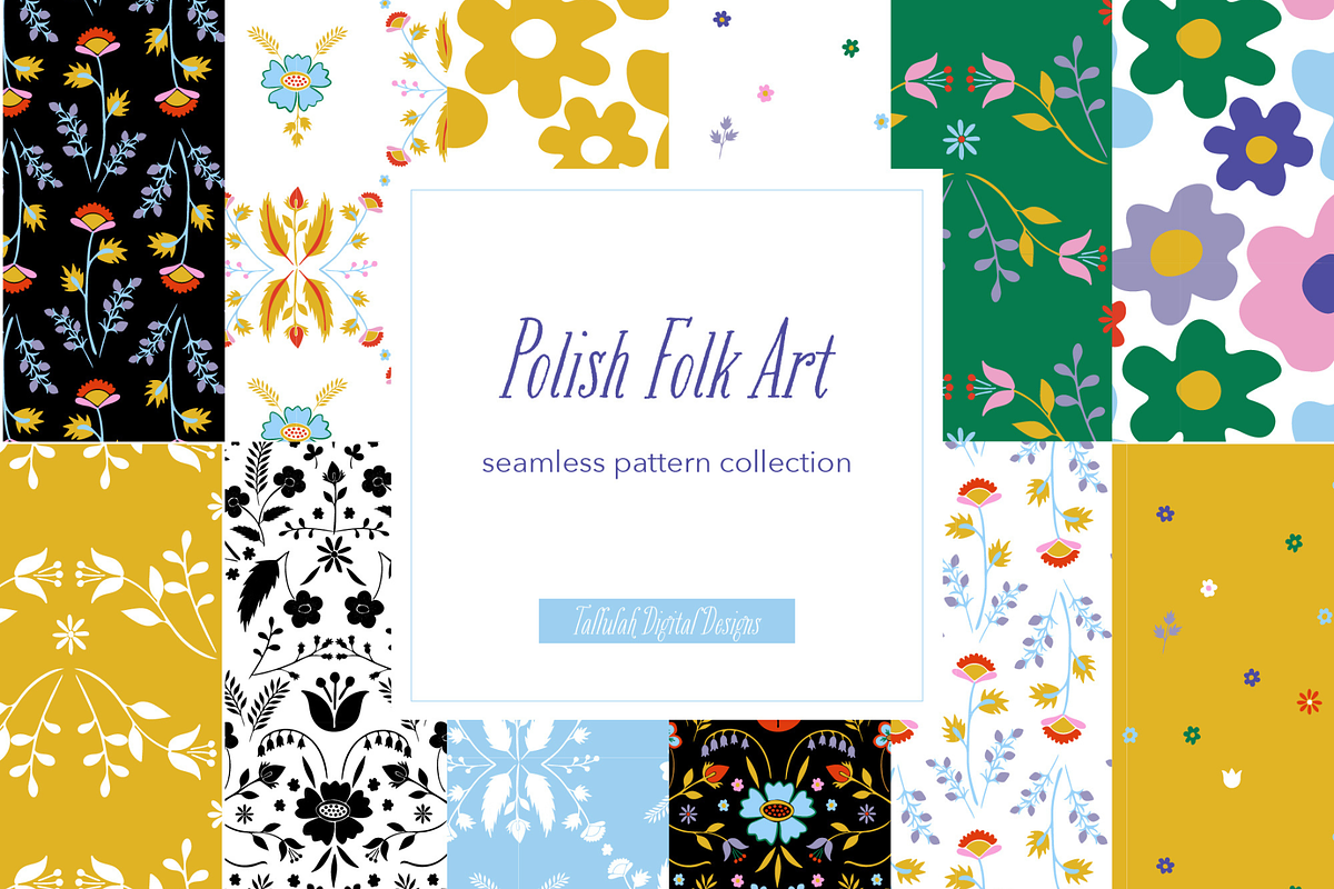 Polish Folk Art Pattern Collection, a Pattern Graphic by Tallulah Digital Designs (Photo 1 of 4)