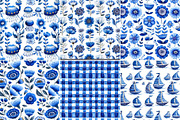 Sea Toile Clipart and Patterns, a Decorative Illustration by Nicole Branger Art (Thumbnail 15 of 28)