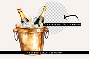 Golden Champagne Bucket PNG Clipart, an Object Illustration by Geniecreativestudio (Thumbnail 2 of 9)