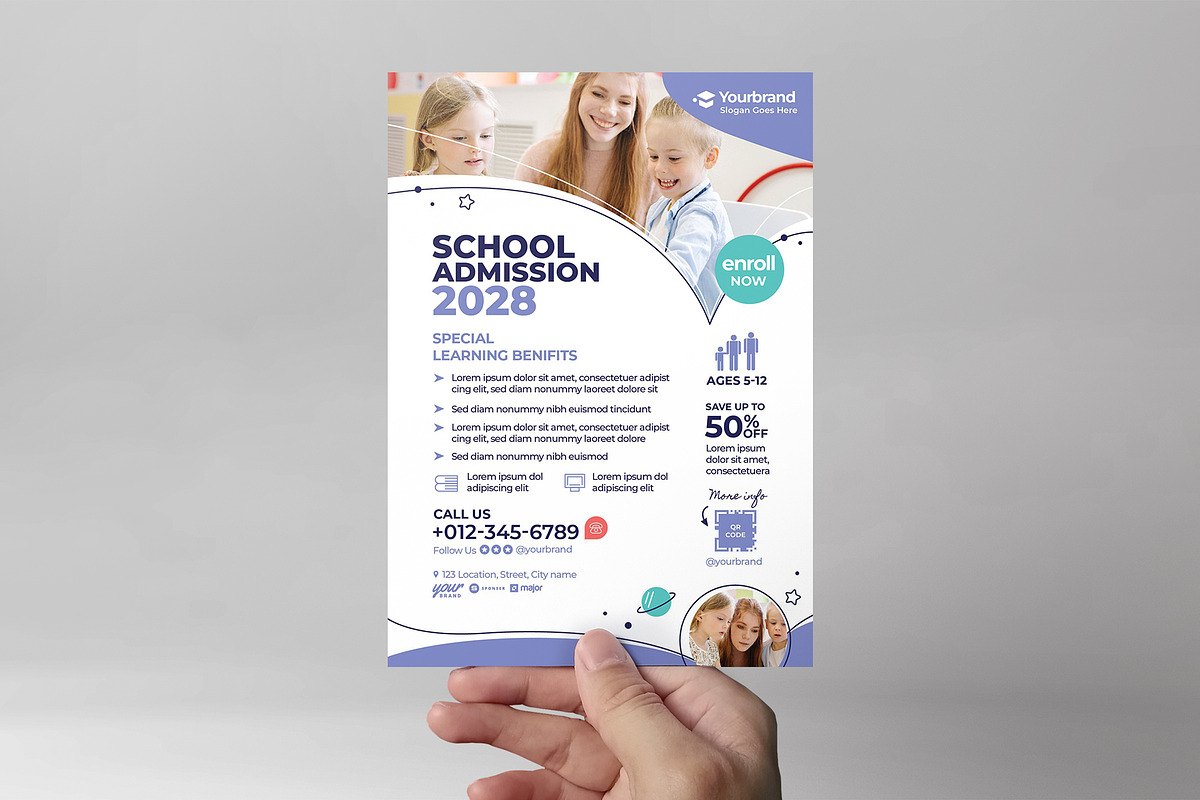 Modern School Education Flyer, a Flyer Template by BrandPacks (Photo 3 of 5)