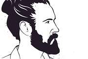 Hand Drawn Man With Beard, a Person Illustration by Black White Mouse Design (Thumbnail 2 of 3)