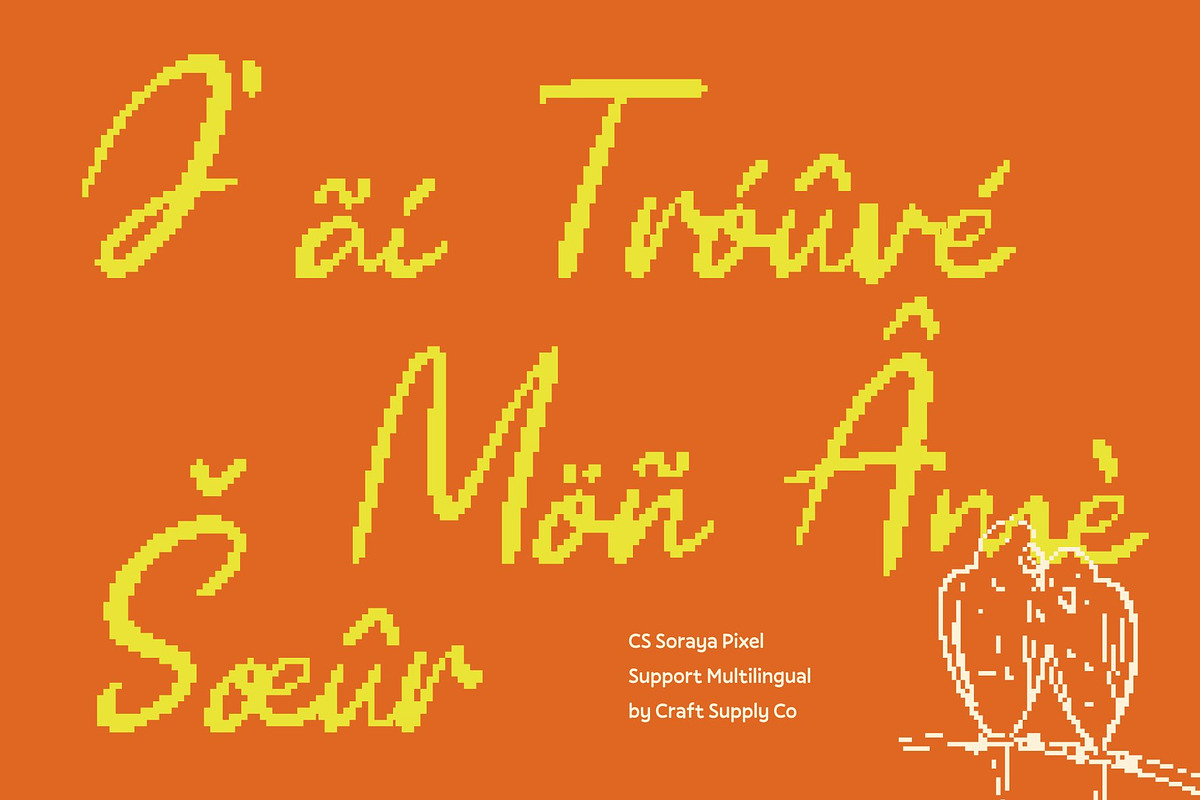CS Soraya Pixel, a Script Font by Craft Supply Co. (Photo 4 of 8)