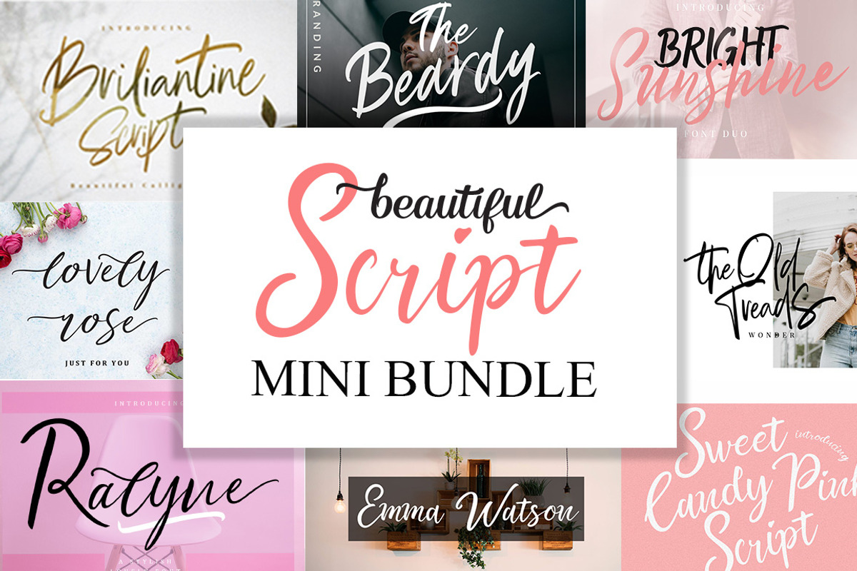 Beautiful Script Fonts Mini Bundle, a Script Font by Putra Khan (Photo 1 of 33)