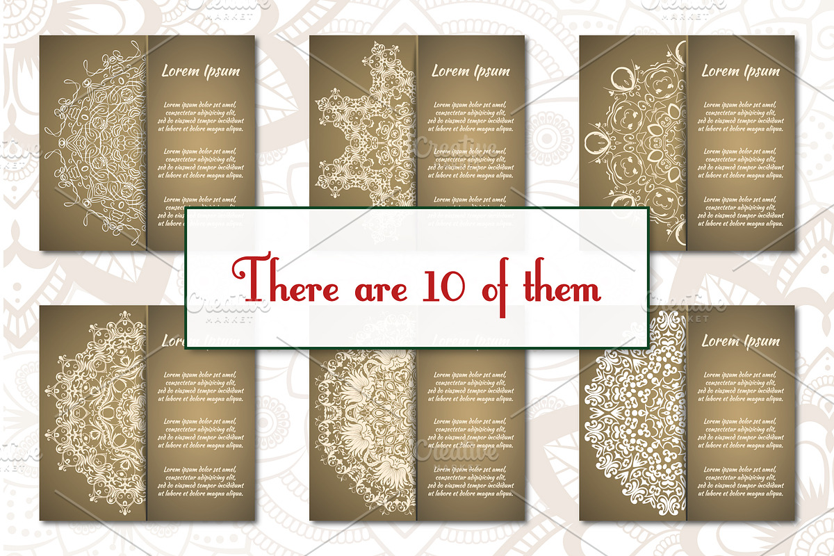 Vintage greeting cards with mandala, a Business Card Template by BEZIL-ART (Photo 6 of 7)