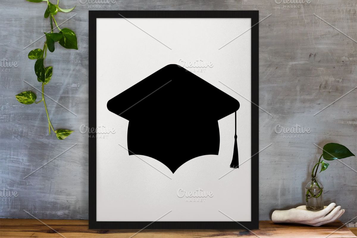 Graduates Caps Silhouette SVG, an Education Illustration by newminddesign (Photo 3 of 3)