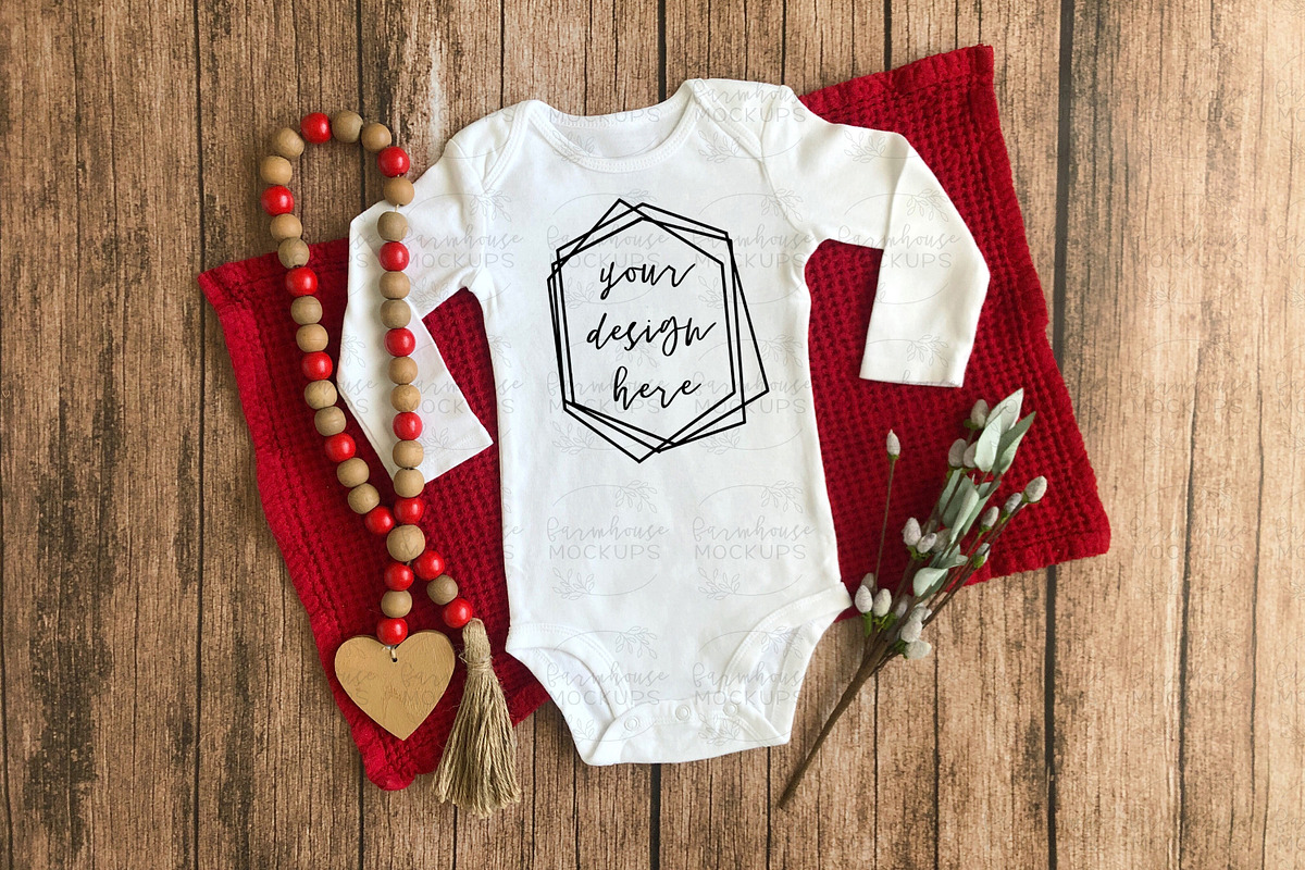 Baby Long Sleeve Onesie Mock Up, a Shirt Mockup by Affinity Grove (Photo 3 of 11)